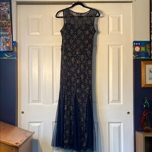 Elegant Navy Blue Maxi Dress